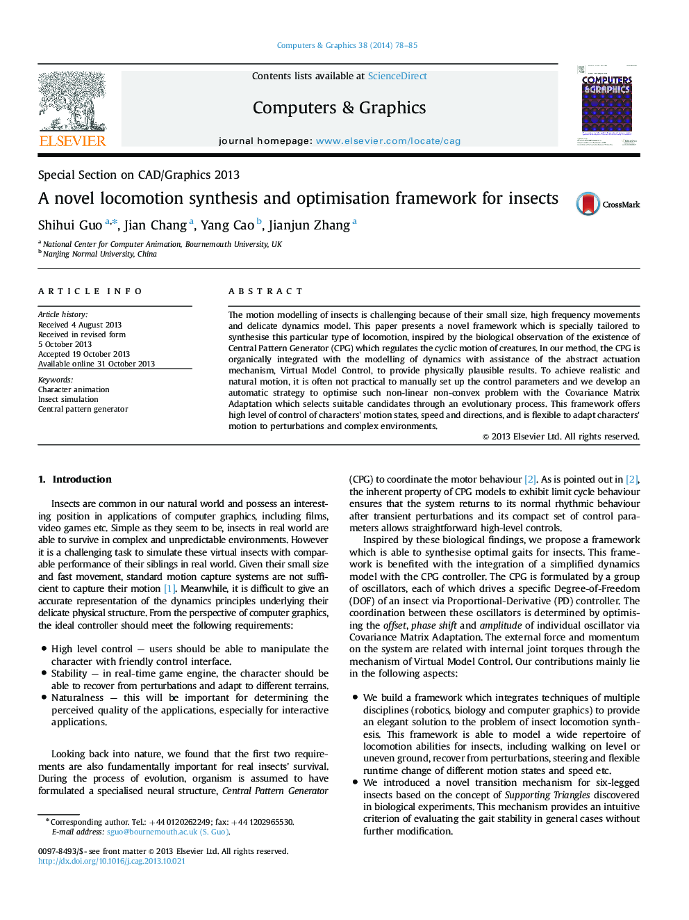 A novel locomotion synthesis and optimisation framework for insects