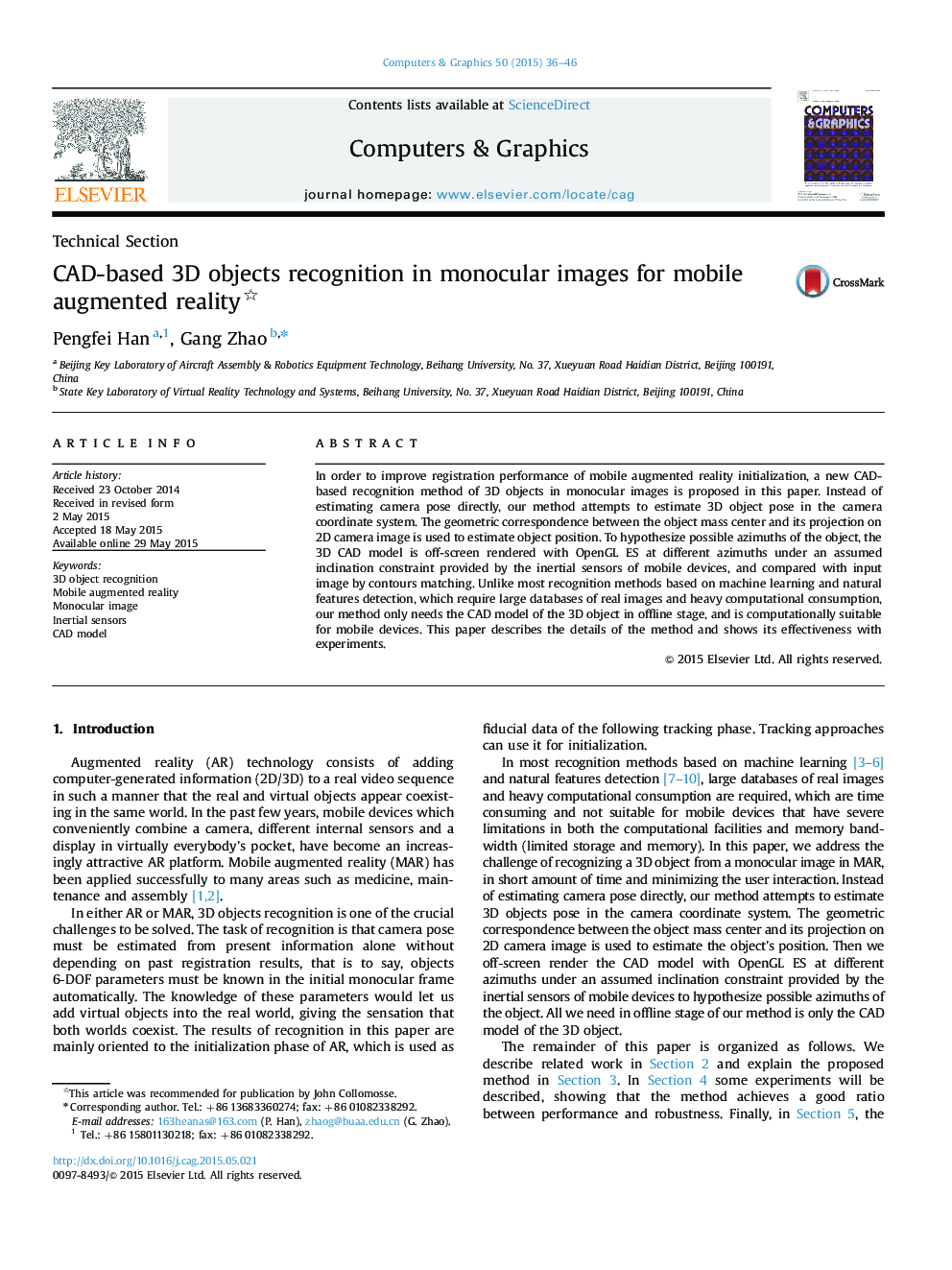 CAD-based 3D objects recognition in monocular images for mobile augmented reality 