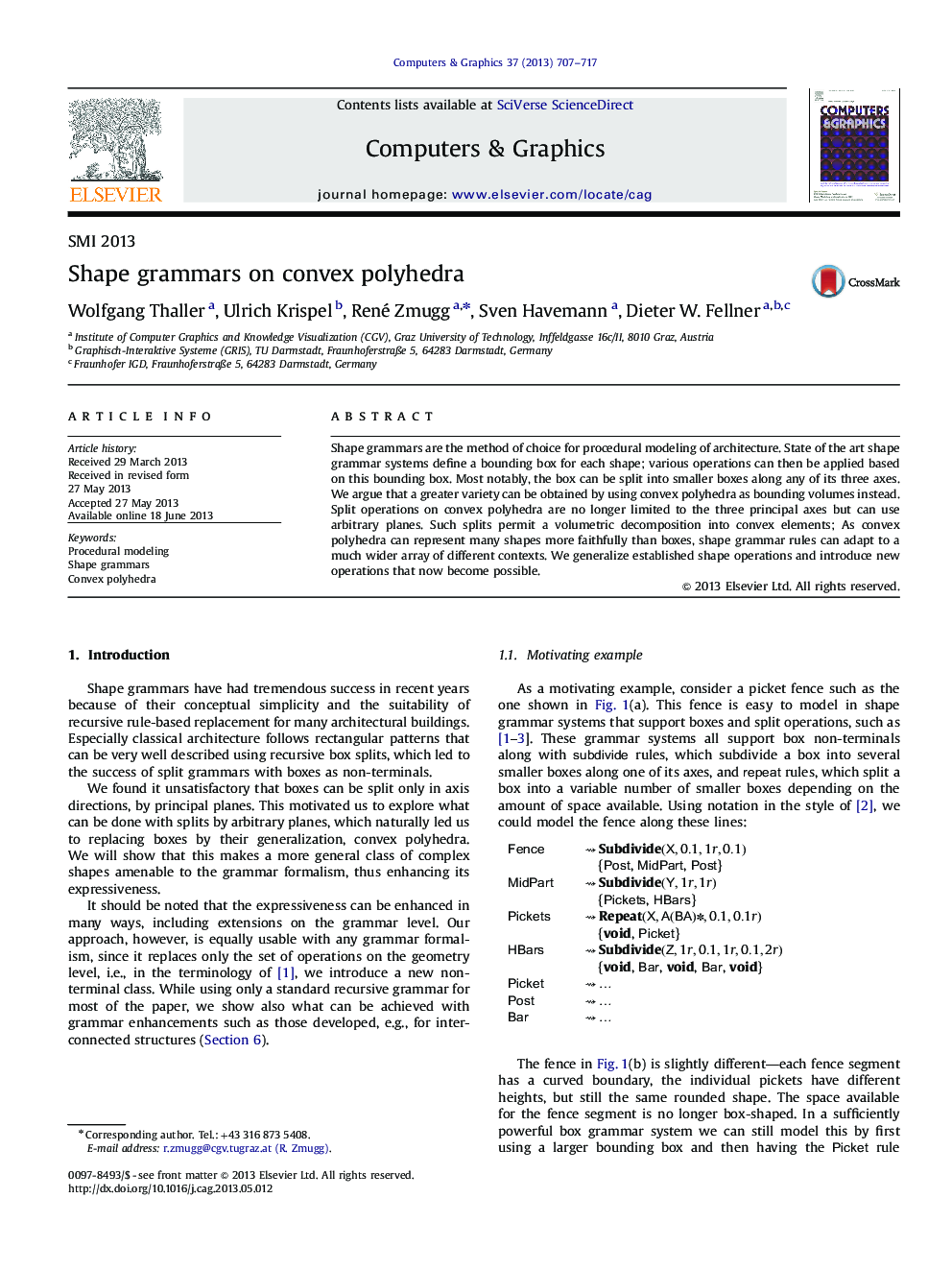 Shape grammars on convex polyhedra