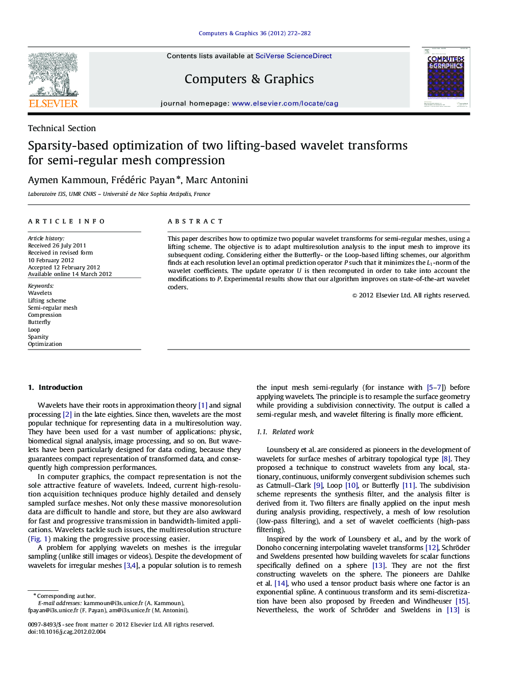 Sparsity-based optimization of two lifting-based wavelet transforms for semi-regular mesh compression