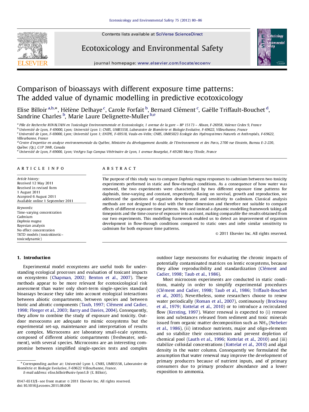 Comparison of bioassays with different exposure time patterns: The added value of dynamic modelling in predictive ecotoxicology