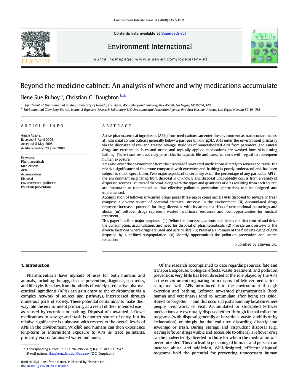 Beyond the medicine cabinet: An analysis of where and why medications accumulate