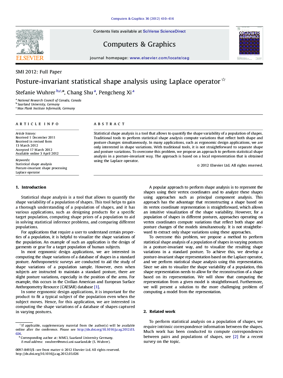 Posture-invariant statistical shape analysis using Laplace operator 