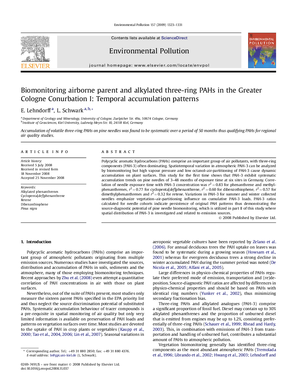 Biomonitoring airborne parent and alkylated three-ring PAHs in the Greater Cologne Conurbation I: Temporal accumulation patterns