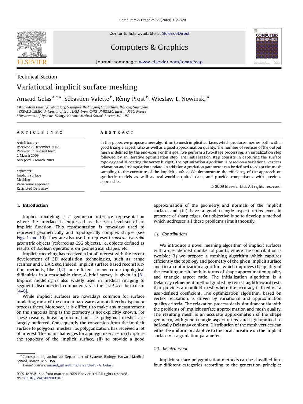 Variational implicit surface meshing