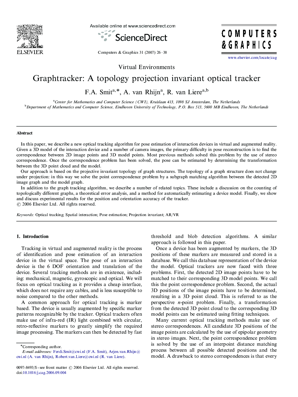 Graphtracker: A topology projection invariant optical tracker