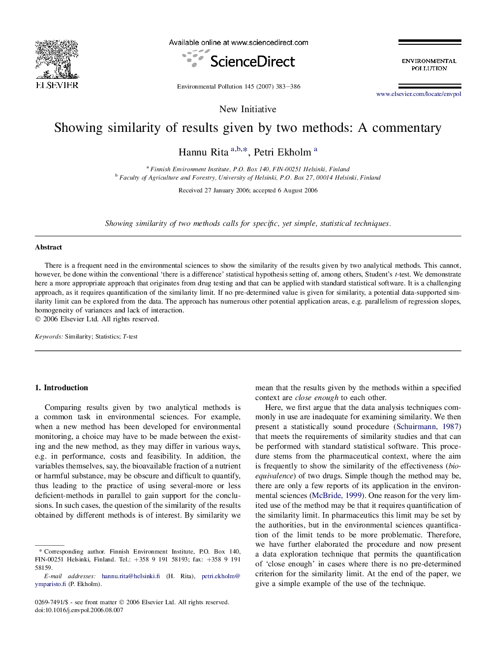 Showing similarity of results given by two methods: A commentary