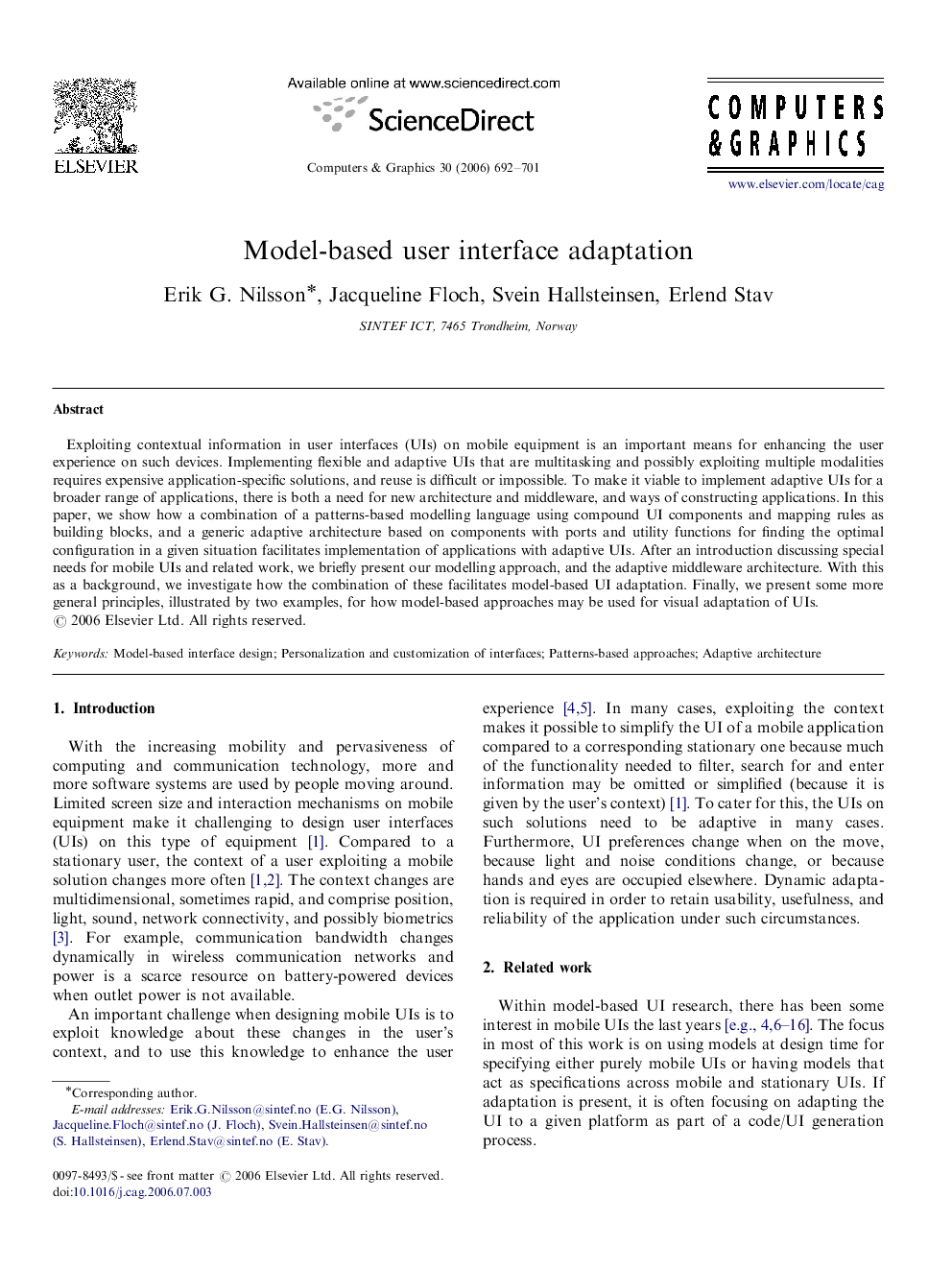 Model-based user interface adaptation