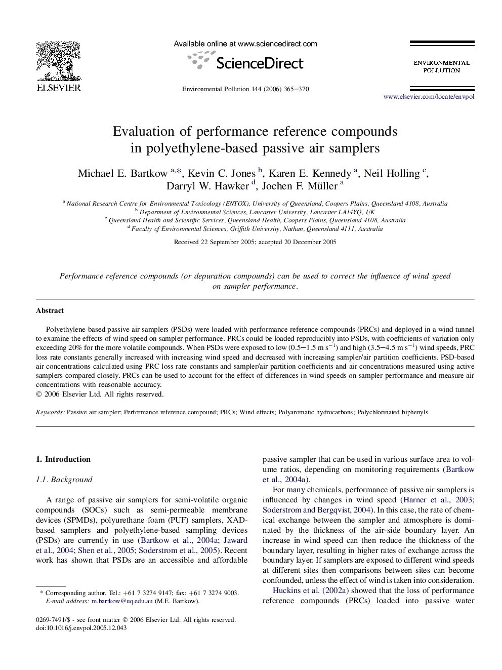 Evaluation of performance reference compounds in polyethylene-based passive air samplers