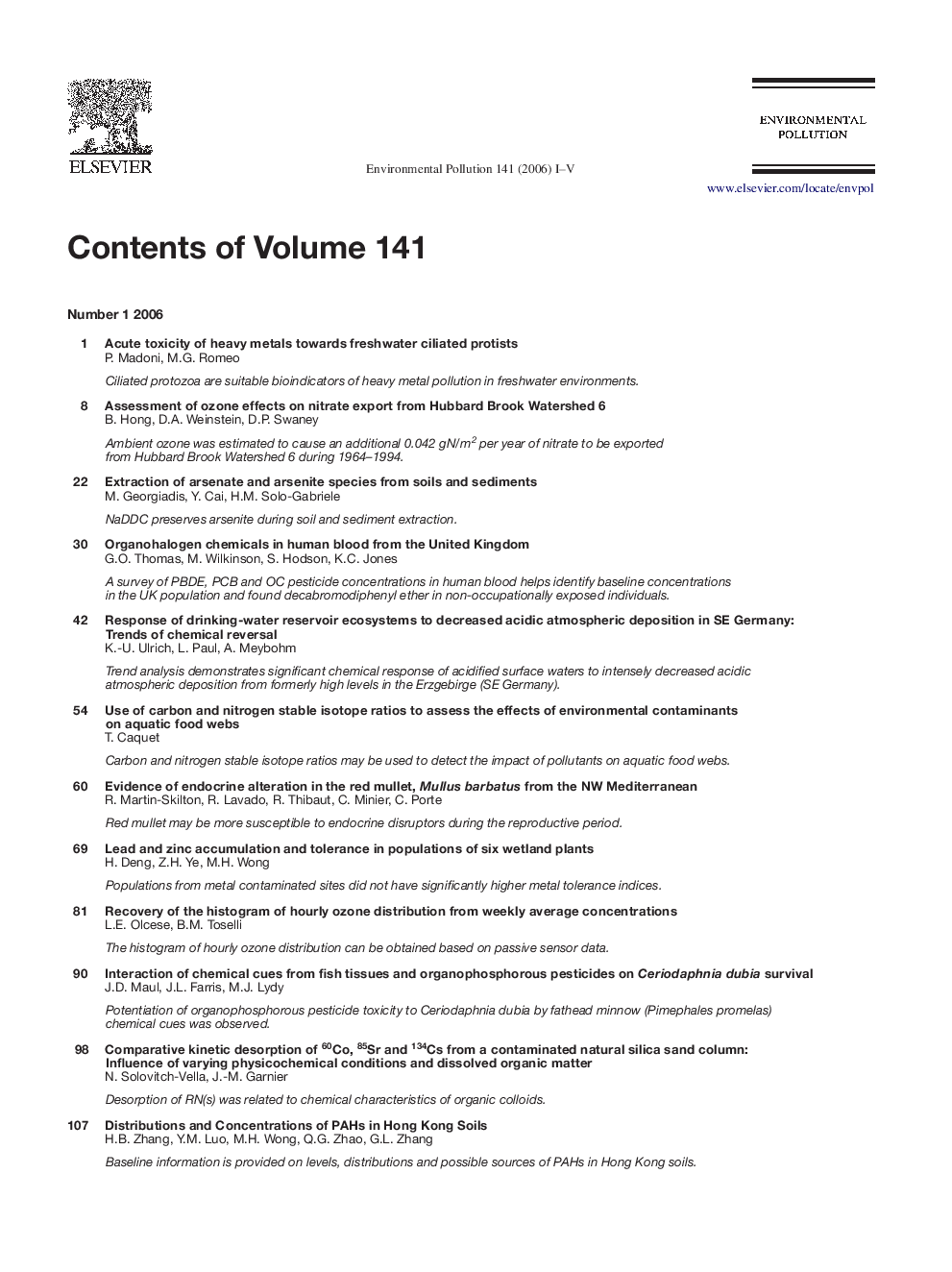 Volume contents 141