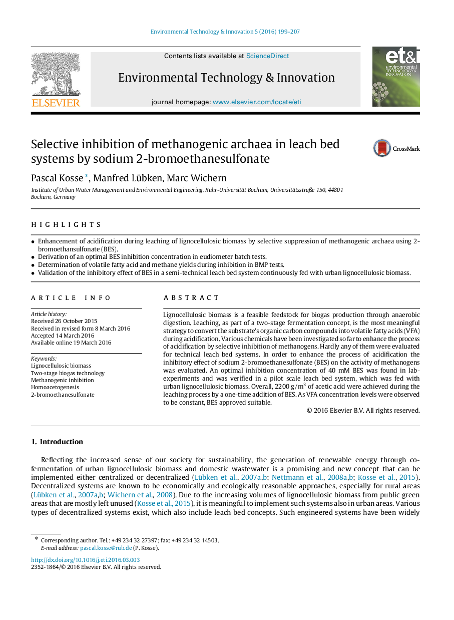 Selective inhibition of methanogenic archaea in leach bed systems by sodium 2-bromoethanesulfonate