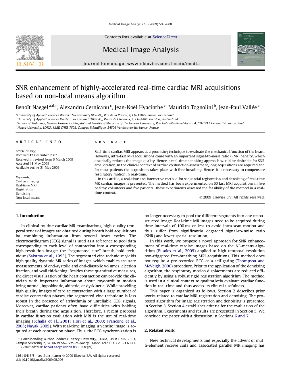 SNR enhancement of highly-accelerated real-time cardiac MRI acquisitions based on non-local means algorithm