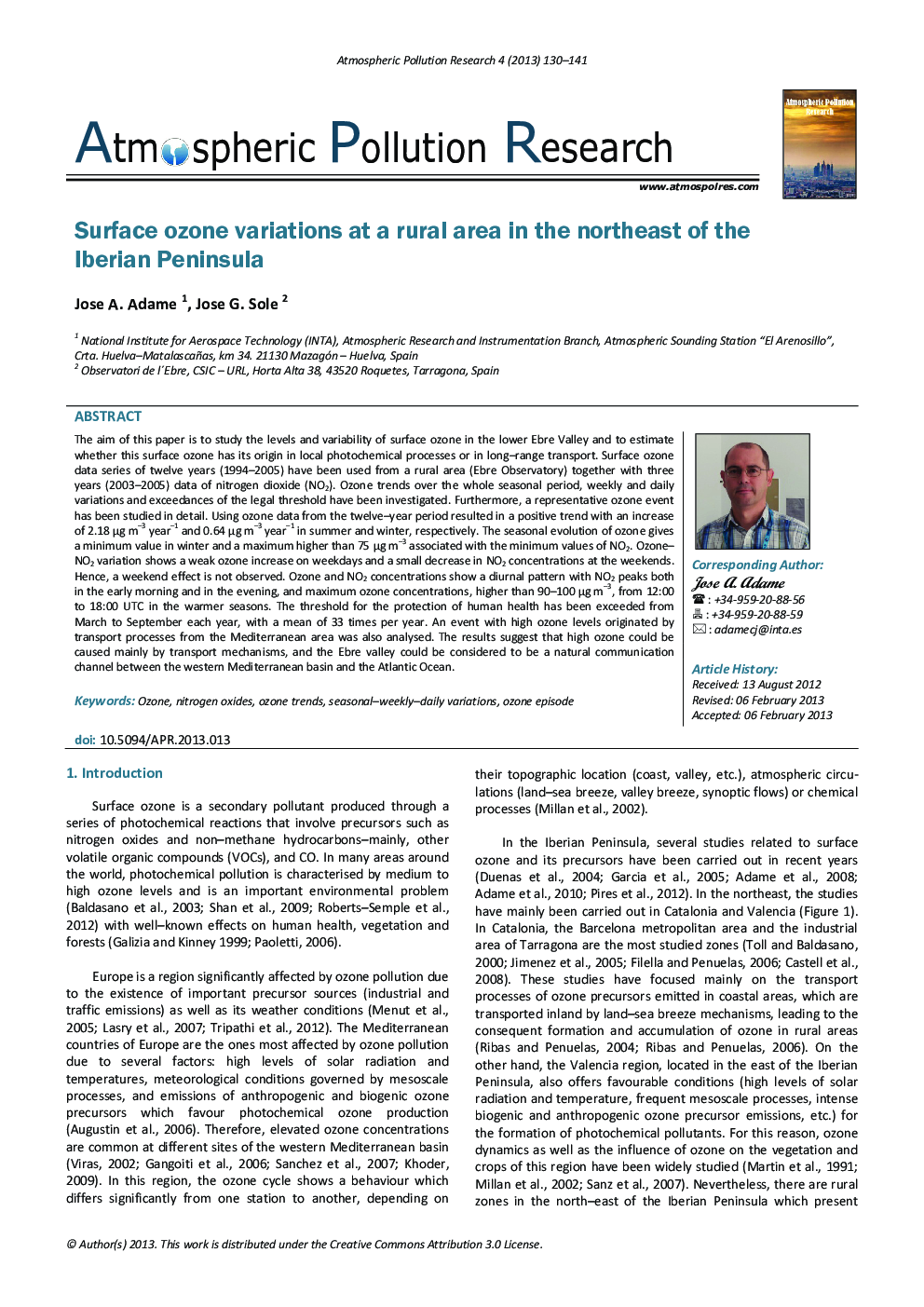 Surface ozone variations at a rural area in the northeast of the Iberian Peninsula