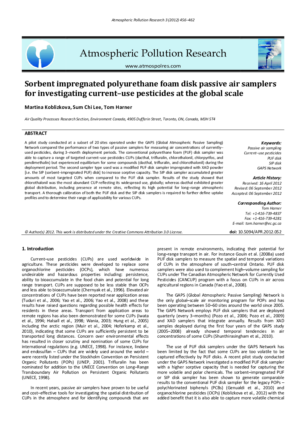 Sorbent impregnated polyurethane foam disk passive air samplers for investigating current-use pesticides at the global scale