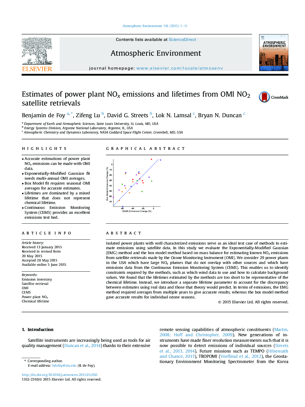 Estimates of power plant NOx emissions and lifetimes from OMI NO2 satellite retrievals