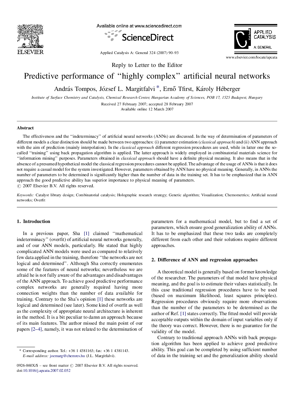 Predictive performance of “highly complex” artificial neural networks