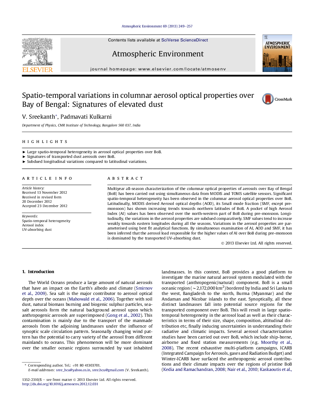 Spatio-temporal variations in columnar aerosol optical properties over Bay of Bengal: Signatures of elevated dust