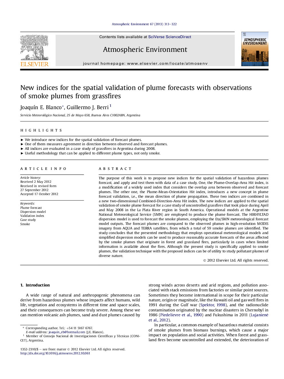 New indices for the spatial validation of plume forecasts with observations of smoke plumes from grassfires