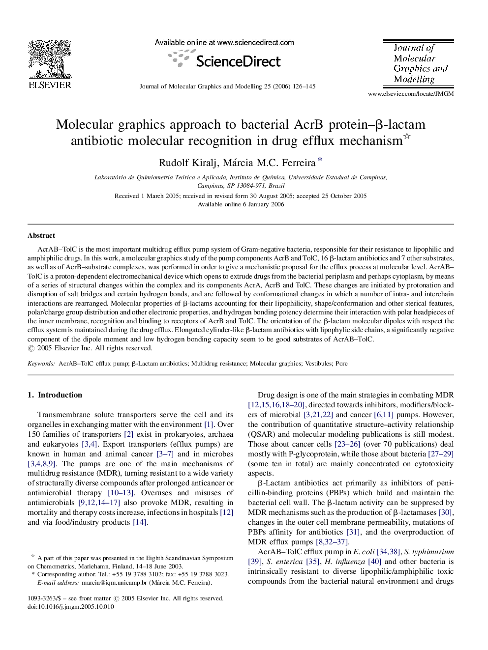 Molecular graphics approach to bacterial AcrB protein–β-lactam antibiotic molecular recognition in drug efflux mechanism 