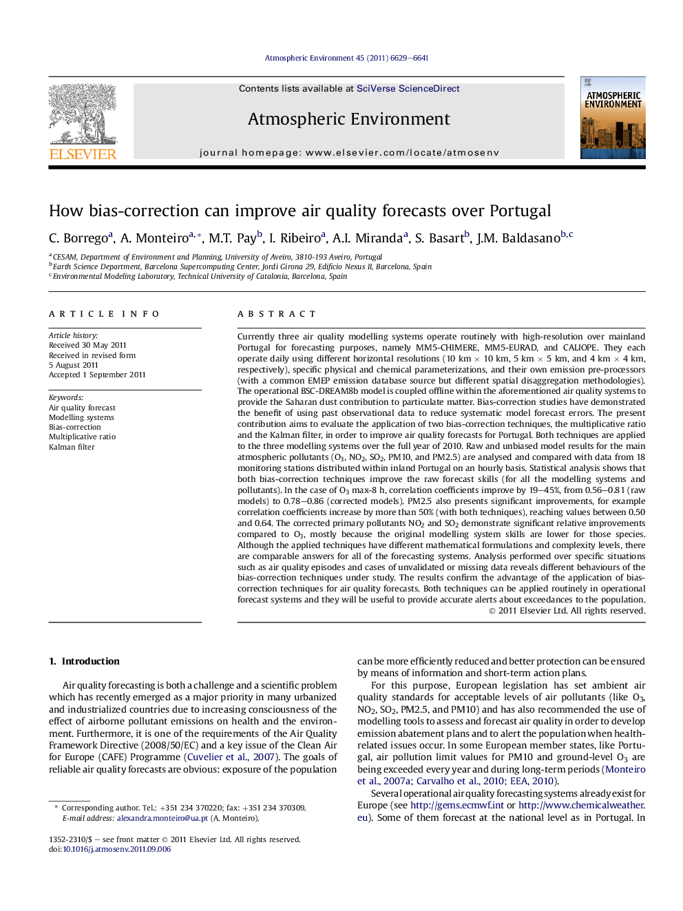 How bias-correction can improve air quality forecasts over Portugal