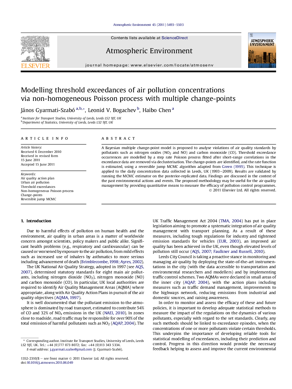 Modelling threshold exceedances of air pollution concentrations via non-homogeneous Poisson process with multiple change-points