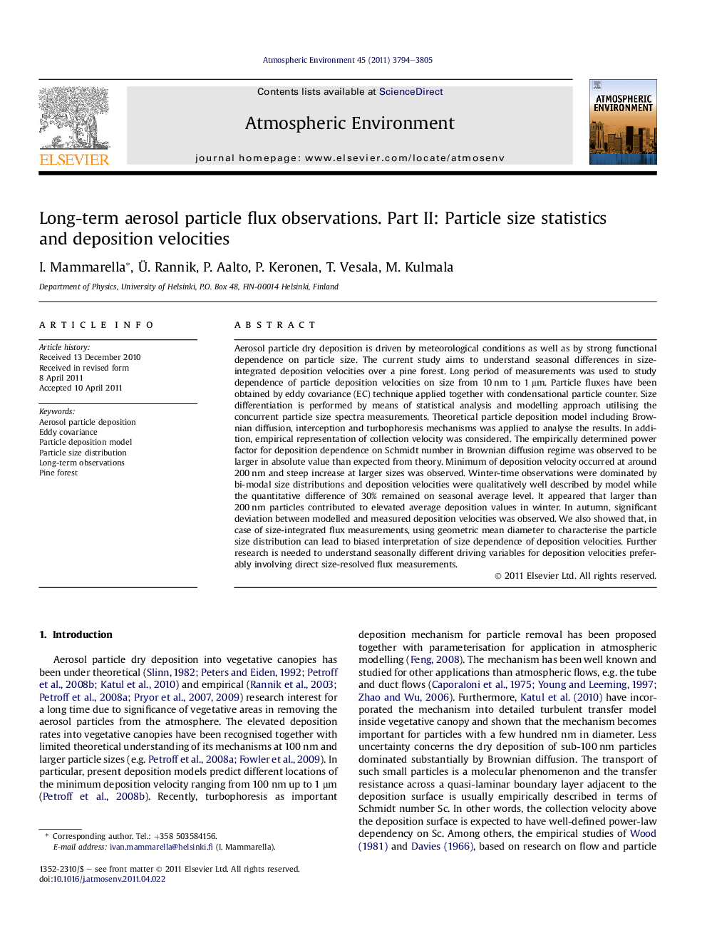 Long-term aerosol particle flux observations. Part II: Particle size statistics and deposition velocities