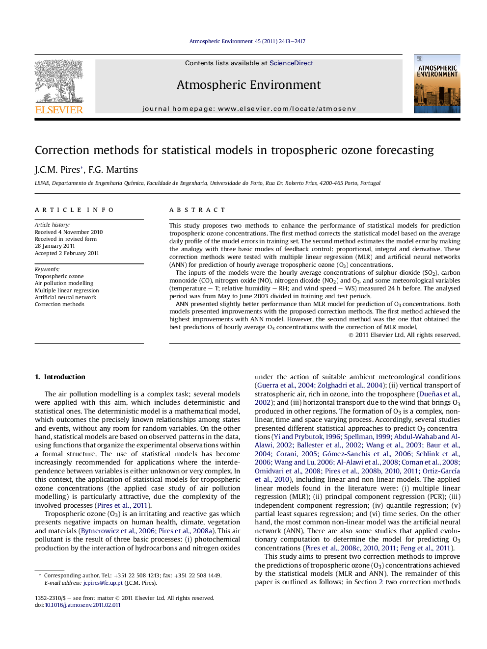 Correction methods for statistical models in tropospheric ozone forecasting