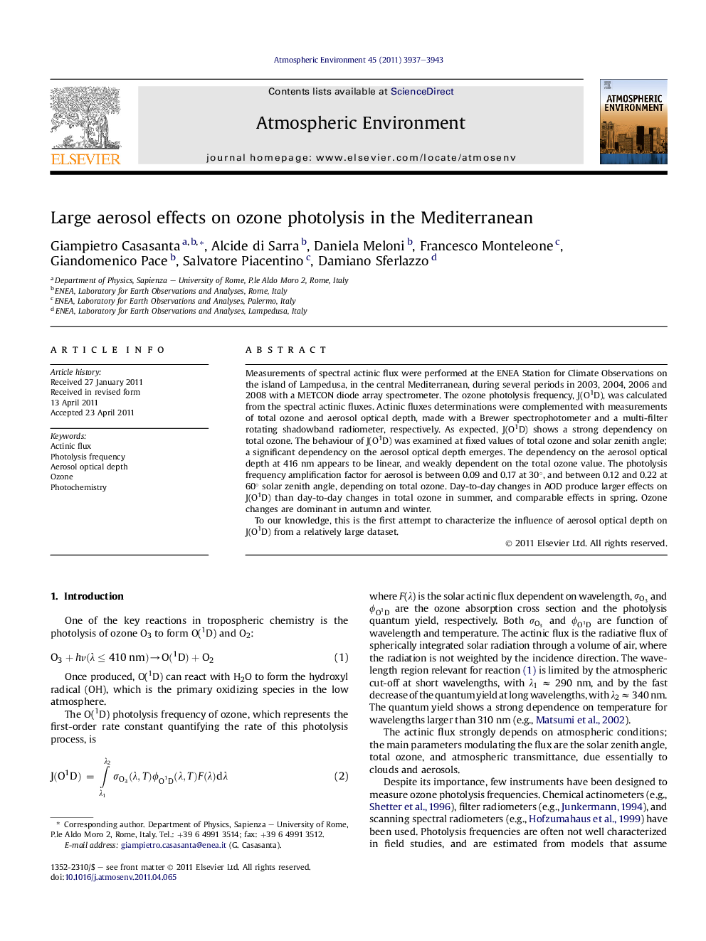 Large aerosol effects on ozone photolysis in the Mediterranean