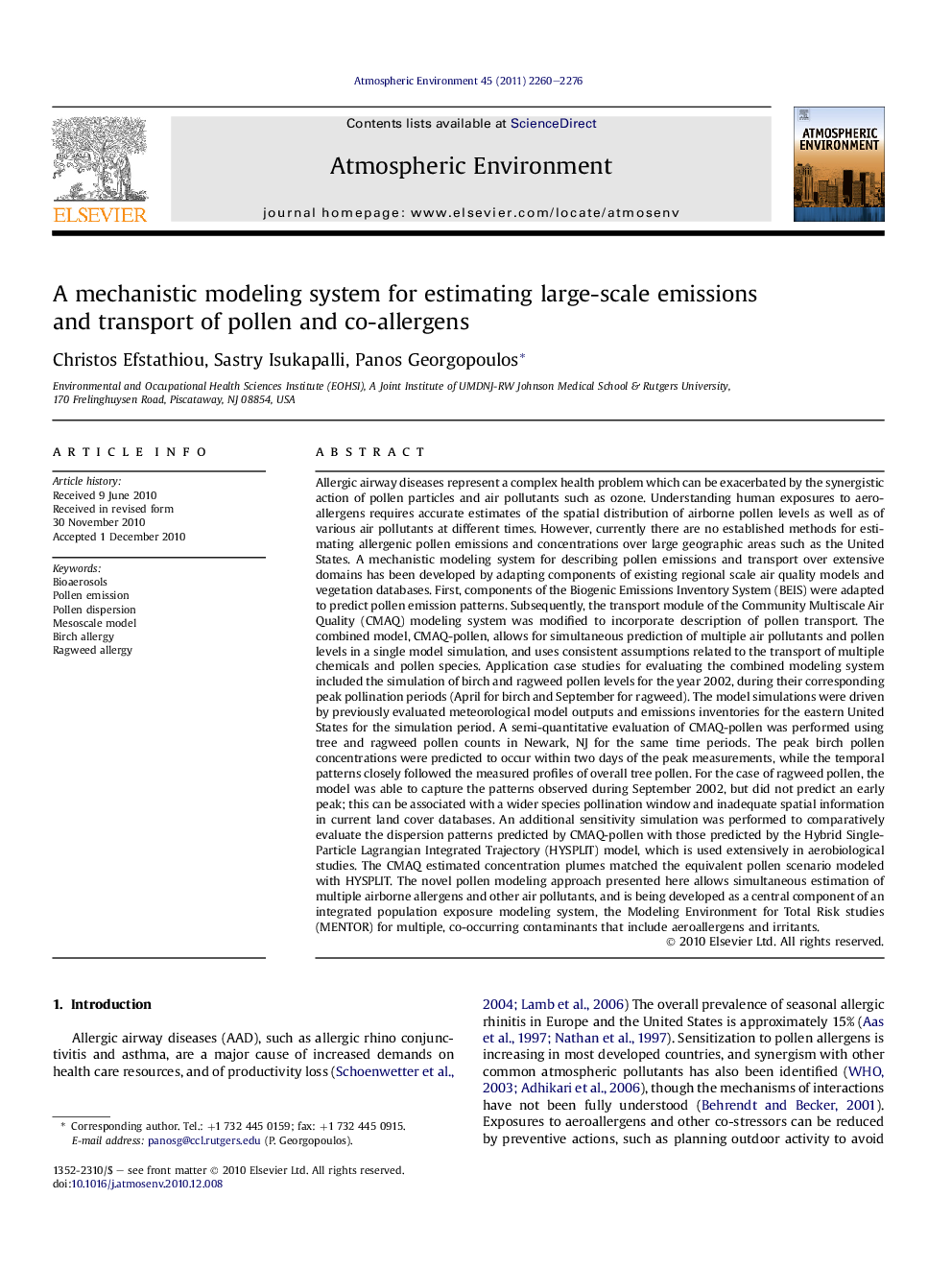 A mechanistic modeling system for estimating large-scale emissions and transport of pollen and co-allergens