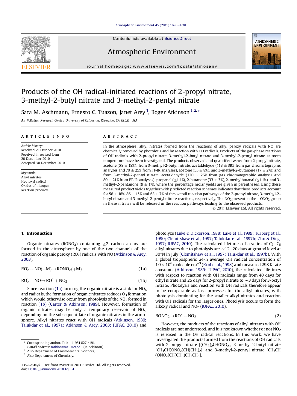 Products of the OH radical-initiated reactions of 2-propyl nitrate, 3-methyl-2-butyl nitrate and 3-methyl-2-pentyl nitrate