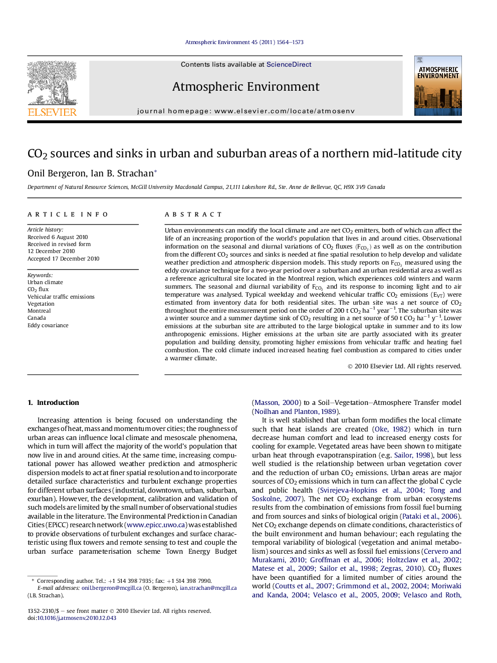 CO2 sources and sinks in urban and suburban areas of a northern mid-latitude city