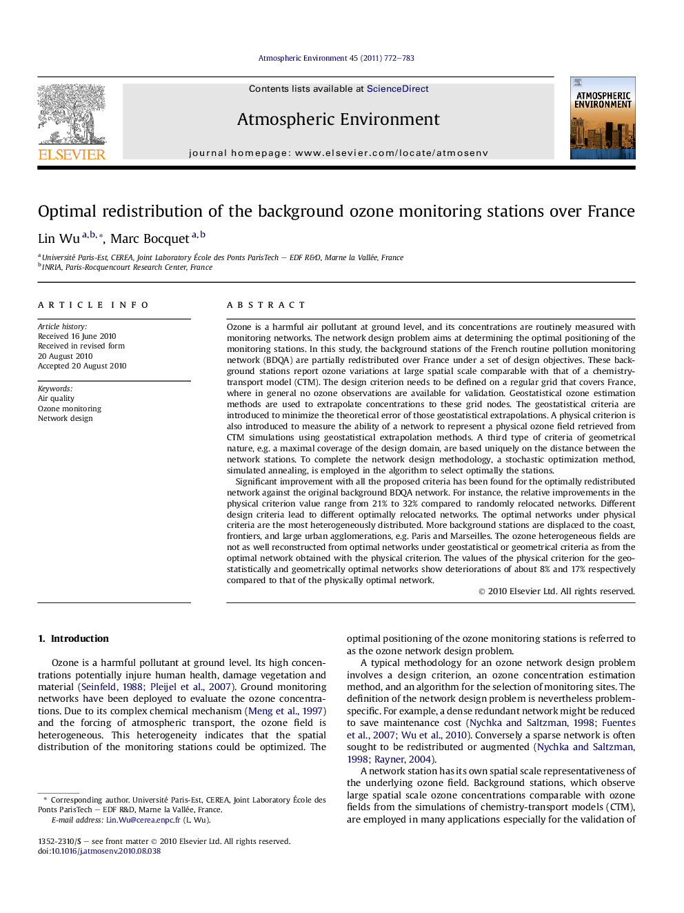 Optimal redistribution of the background ozone monitoring stations over France