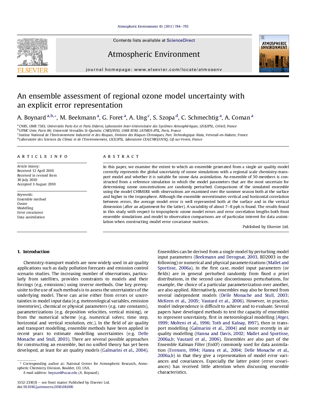 An ensemble assessment of regional ozone model uncertainty with an explicit error representation