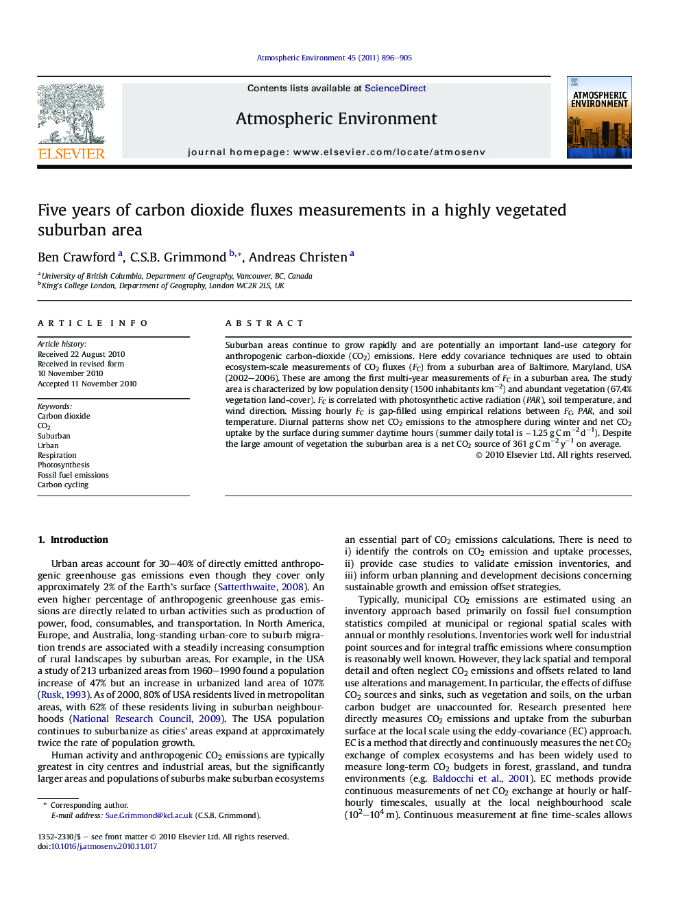 Five years of carbon dioxide fluxes measurements in a highly vegetated suburban area