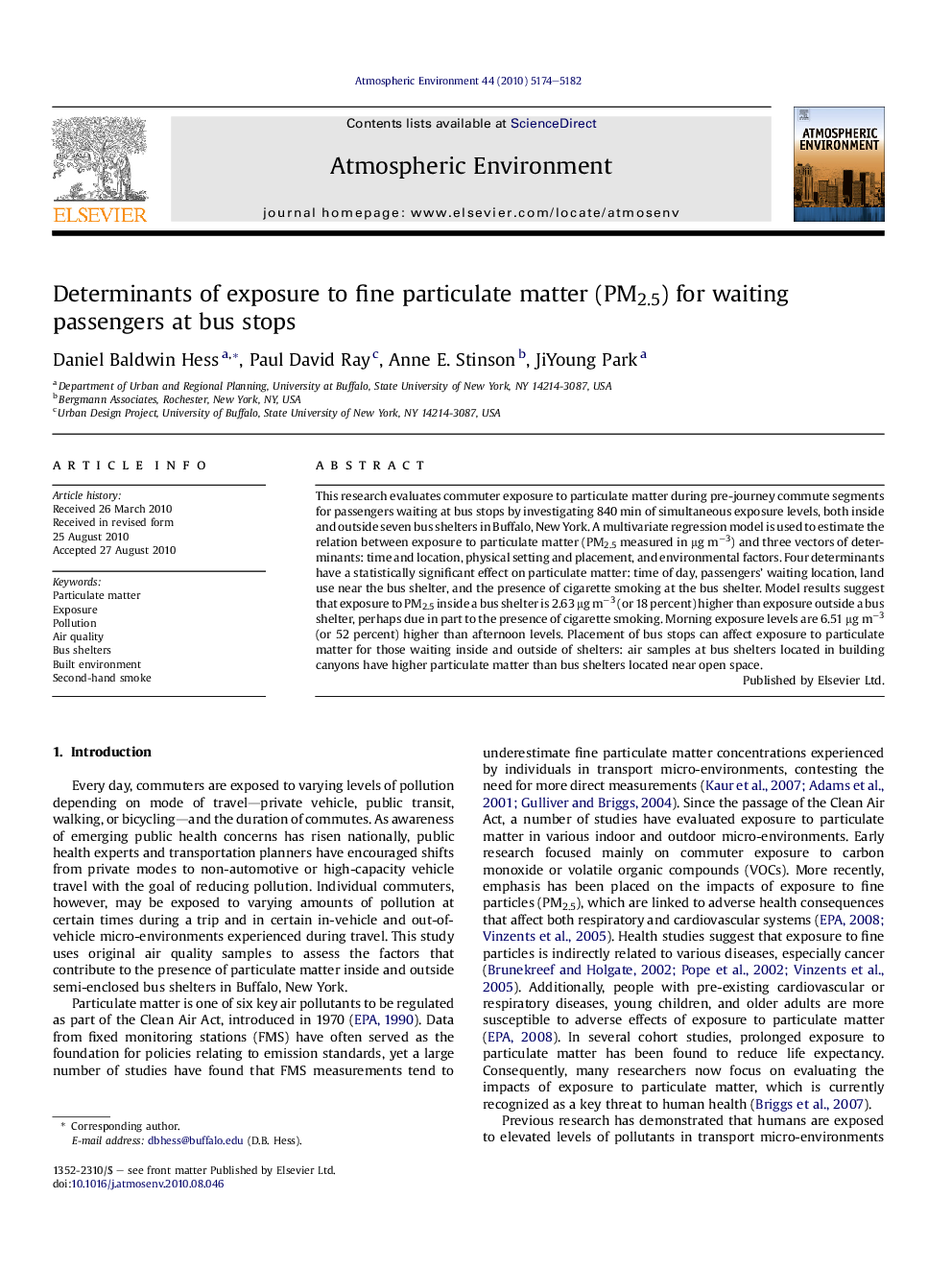 Determinants of exposure to fine particulate matter (PM2.5) for waiting passengers at bus stops