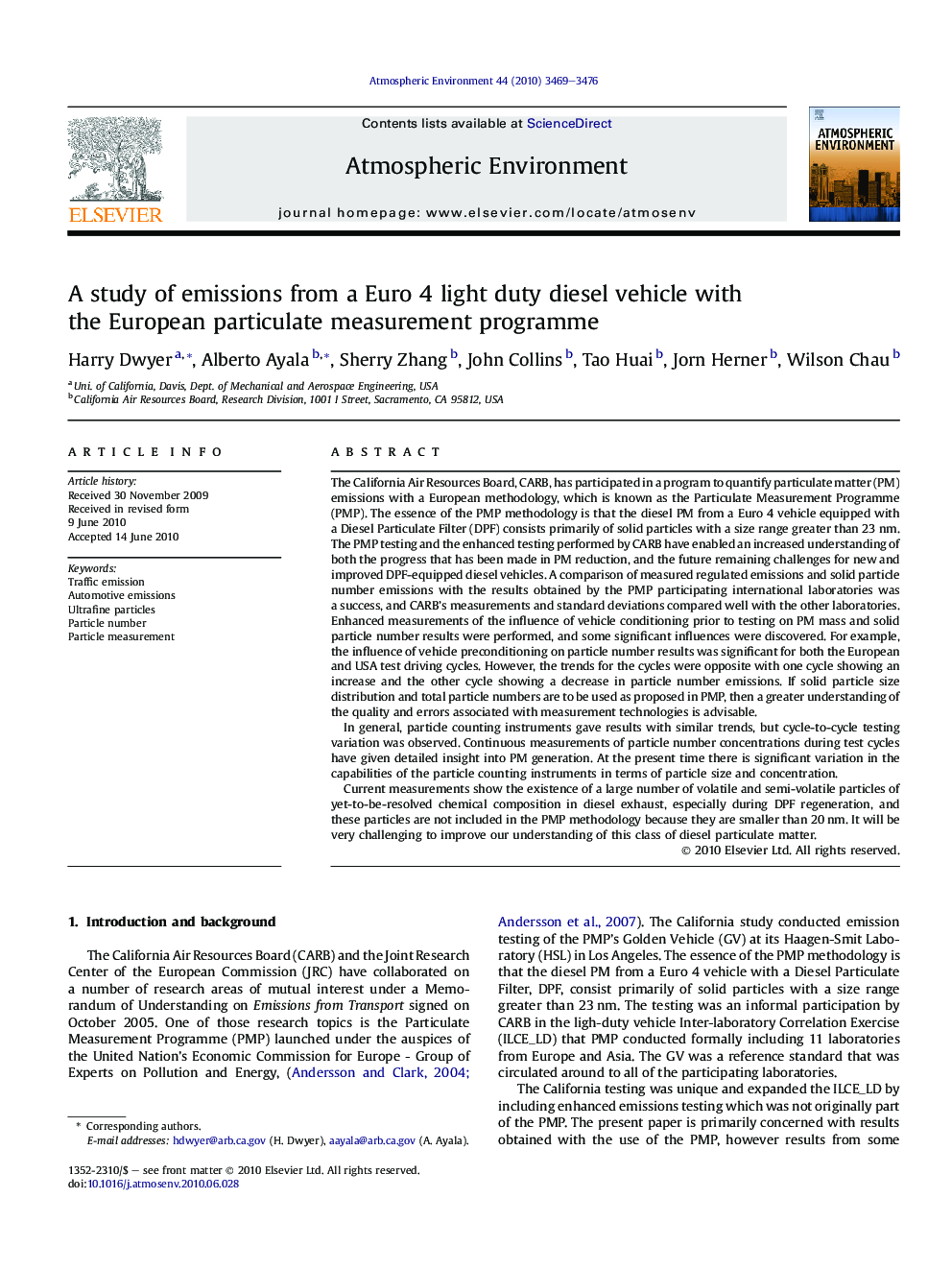 A study of emissions from a Euro 4 light duty diesel vehicle with the European particulate measurement programme