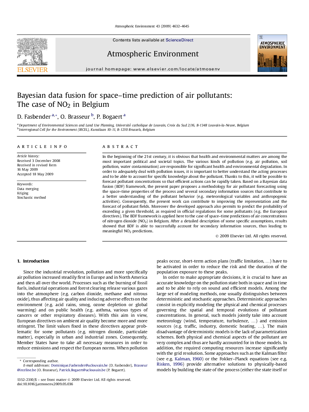 Bayesian data fusion for space–time prediction of air pollutants: The case of NO2 in Belgium