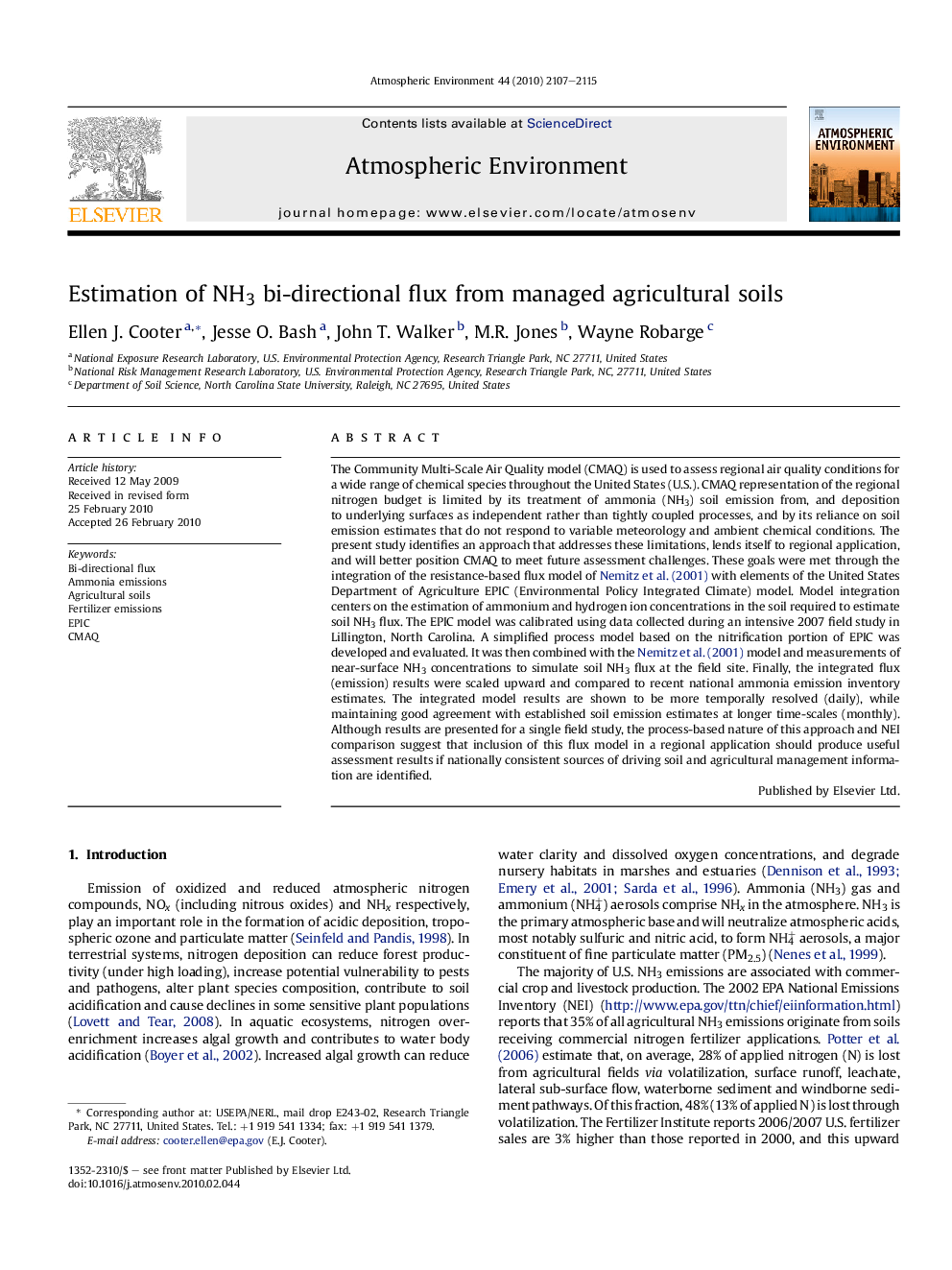 Estimation of NH3 bi-directional flux from managed agricultural soils