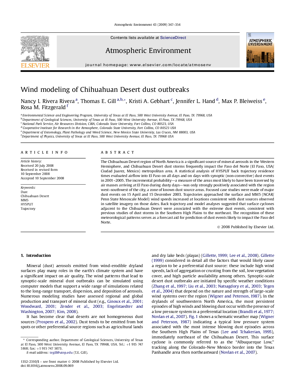 Wind modeling of Chihuahuan Desert dust outbreaks