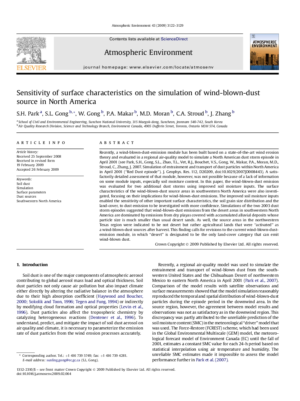 Sensitivity of surface characteristics on the simulation of wind-blown-dust source in North America