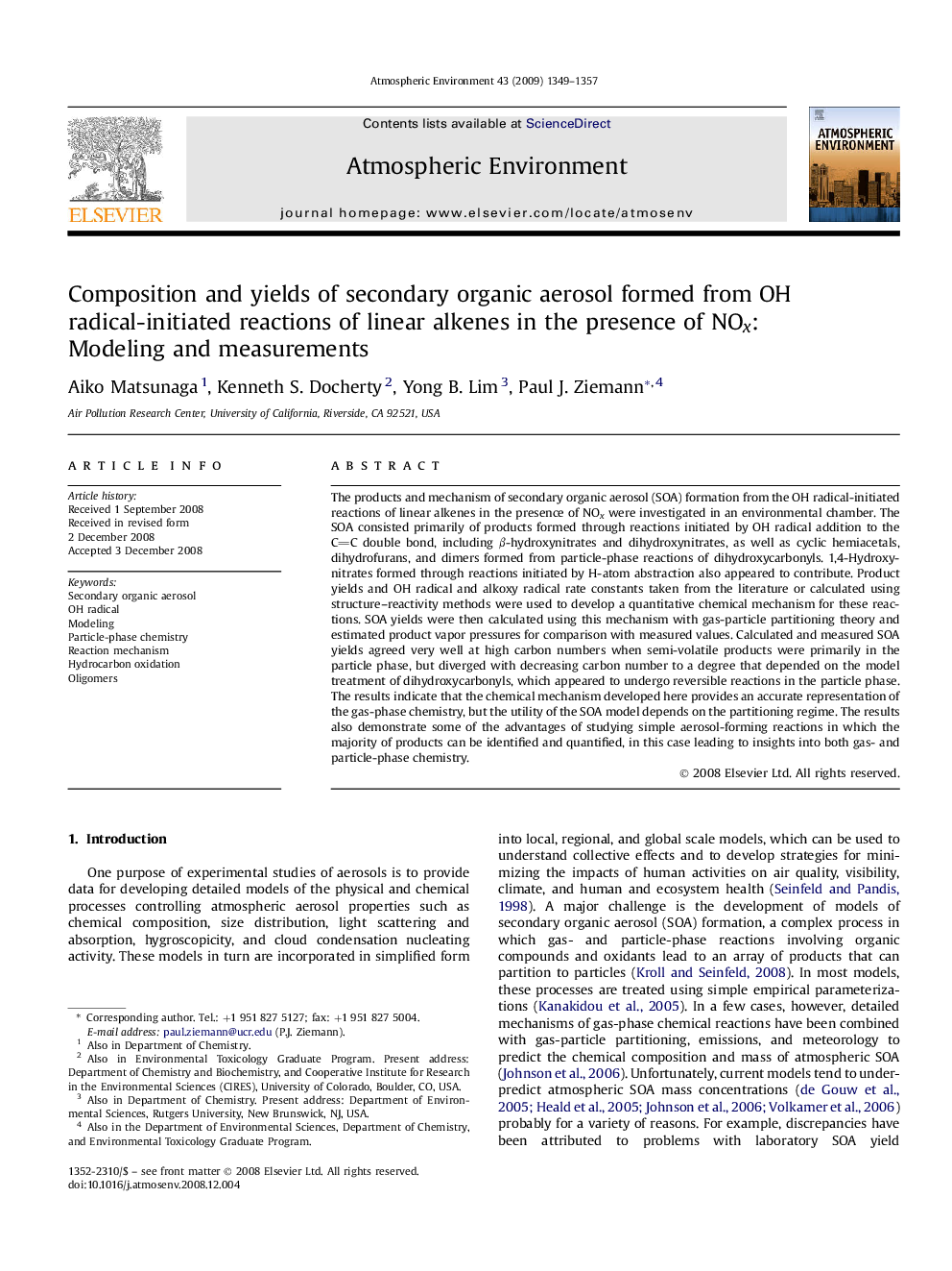 Composition and yields of secondary organic aerosol formed from OH radical-initiated reactions of linear alkenes in the presence of NOx: Modeling and measurements