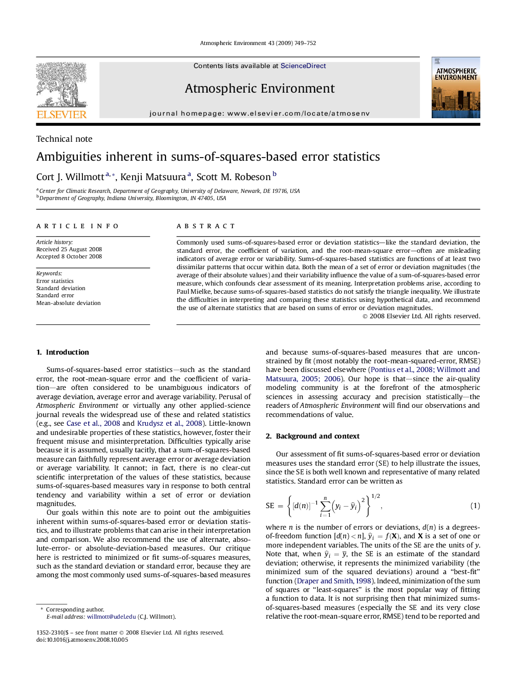 Ambiguities inherent in sums-of-squares-based error statistics