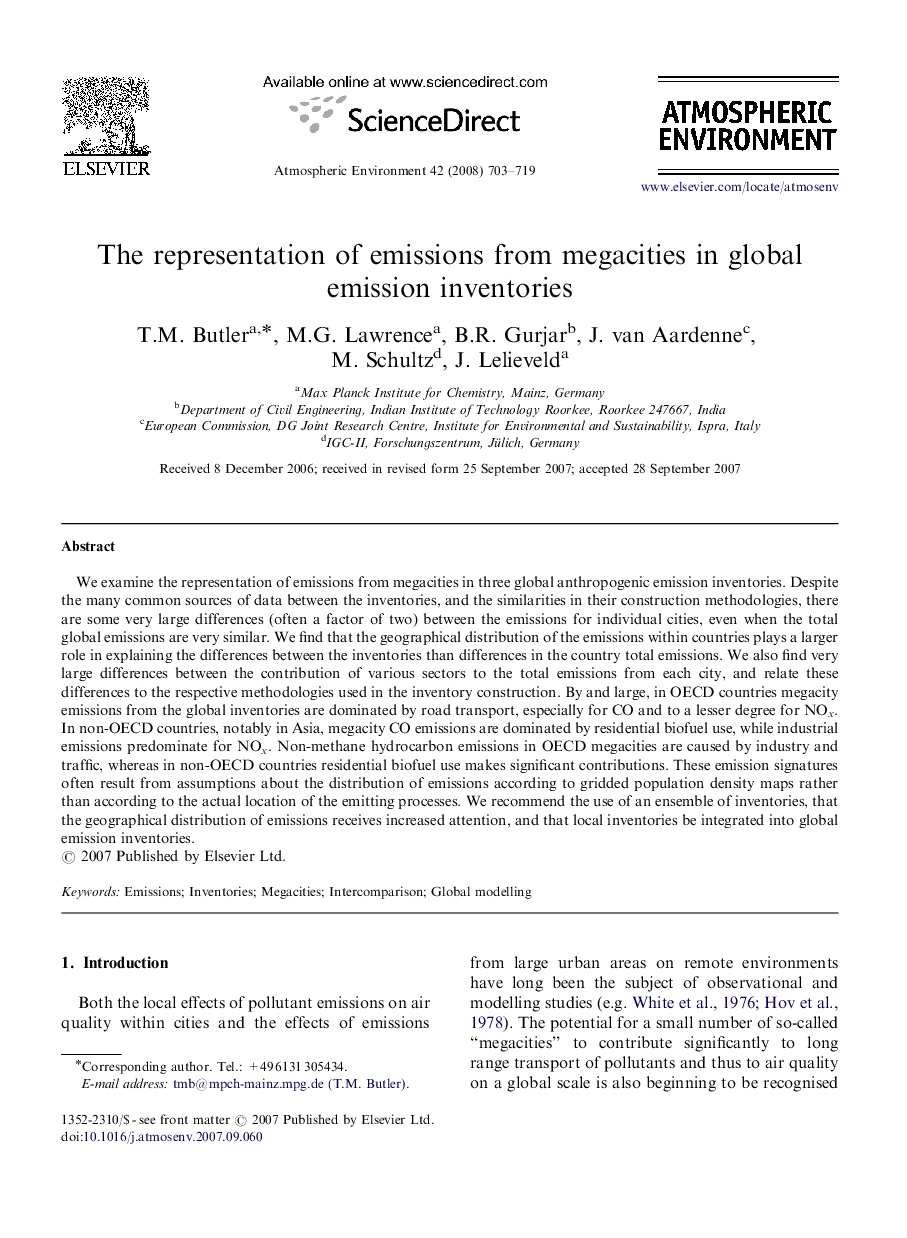 The representation of emissions from megacities in global emission inventories