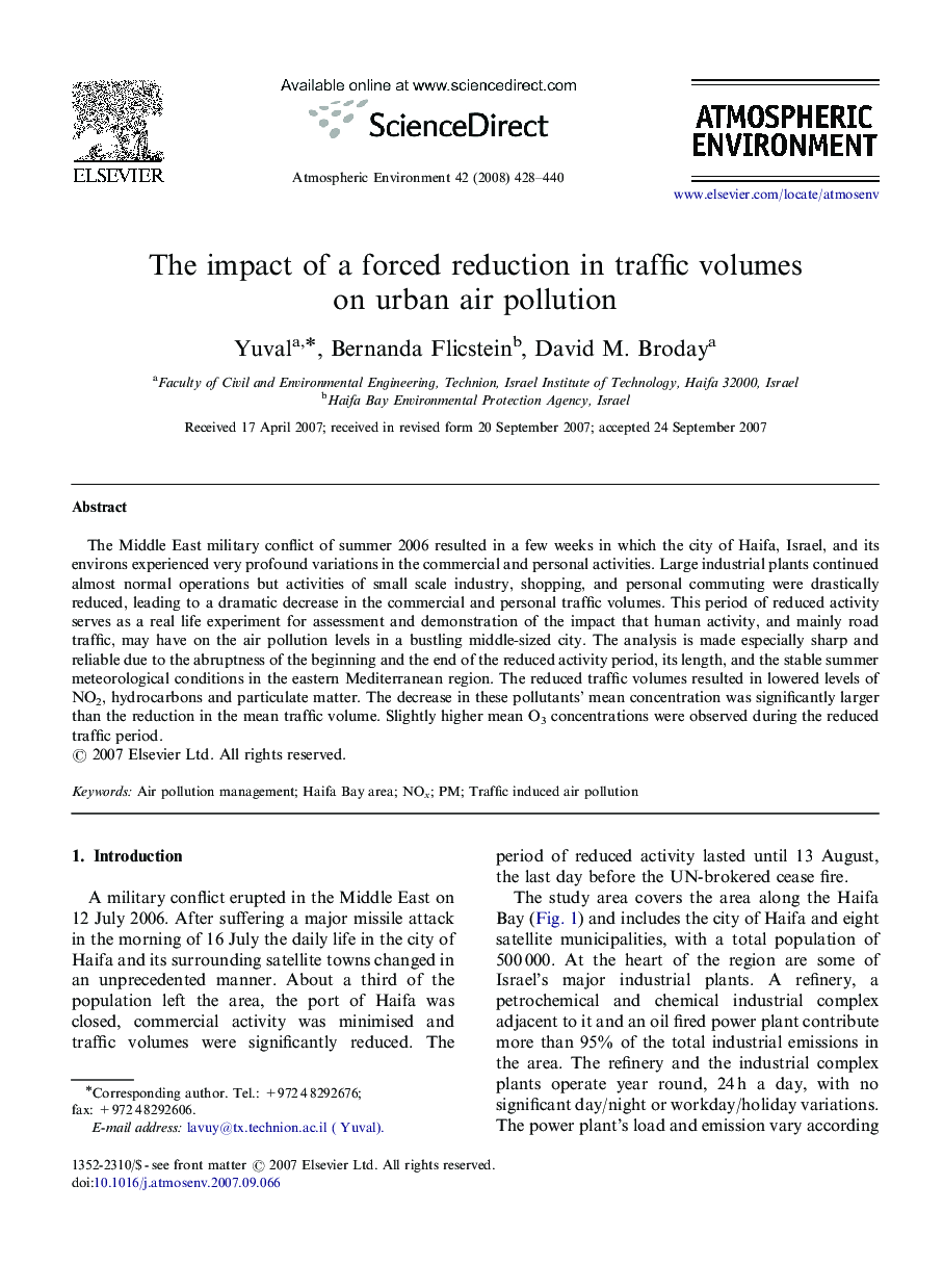 The impact of a forced reduction in traffic volumes on urban air pollution