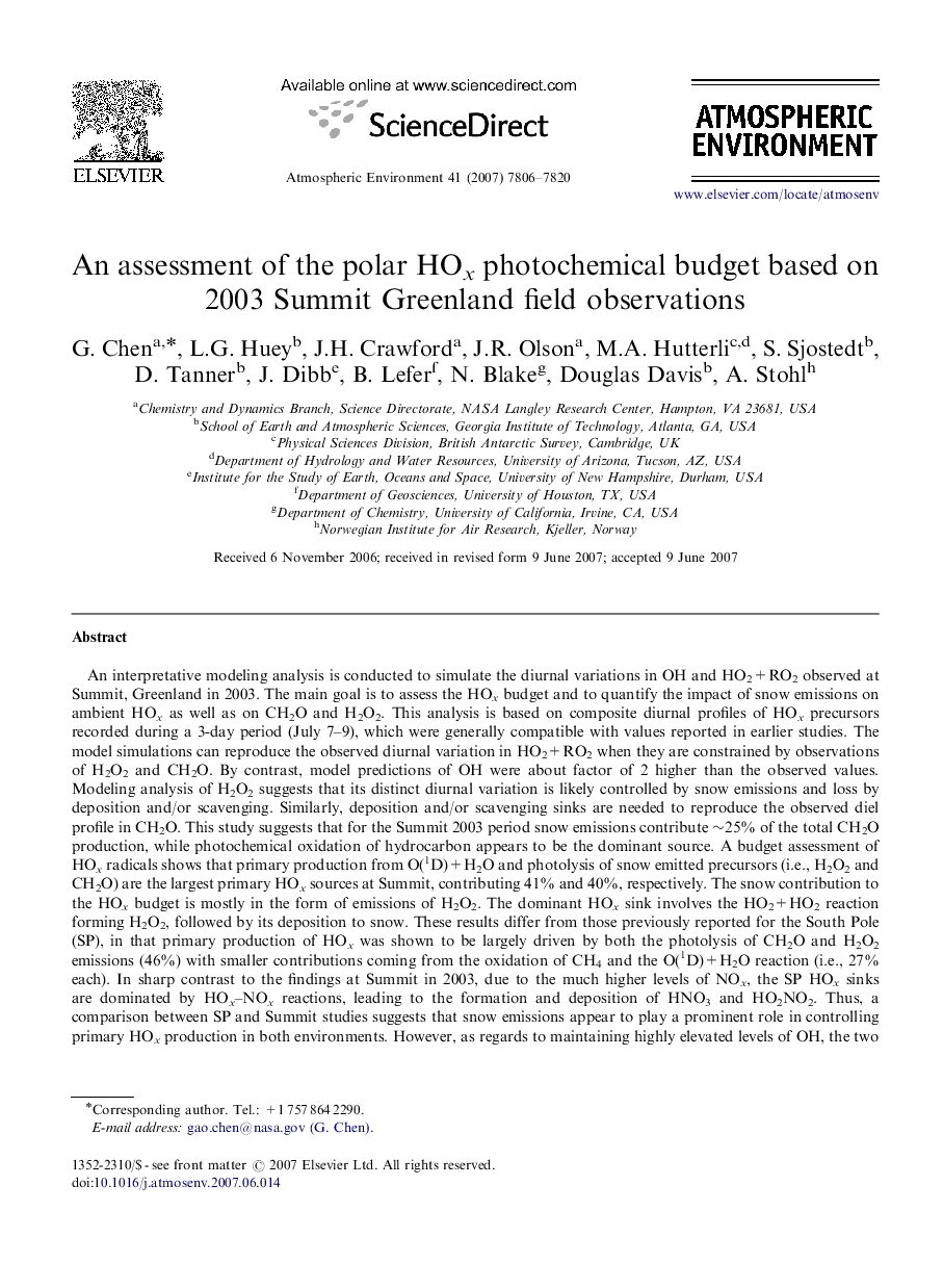 An assessment of the polar HOx photochemical budget based on 2003 Summit Greenland field observations