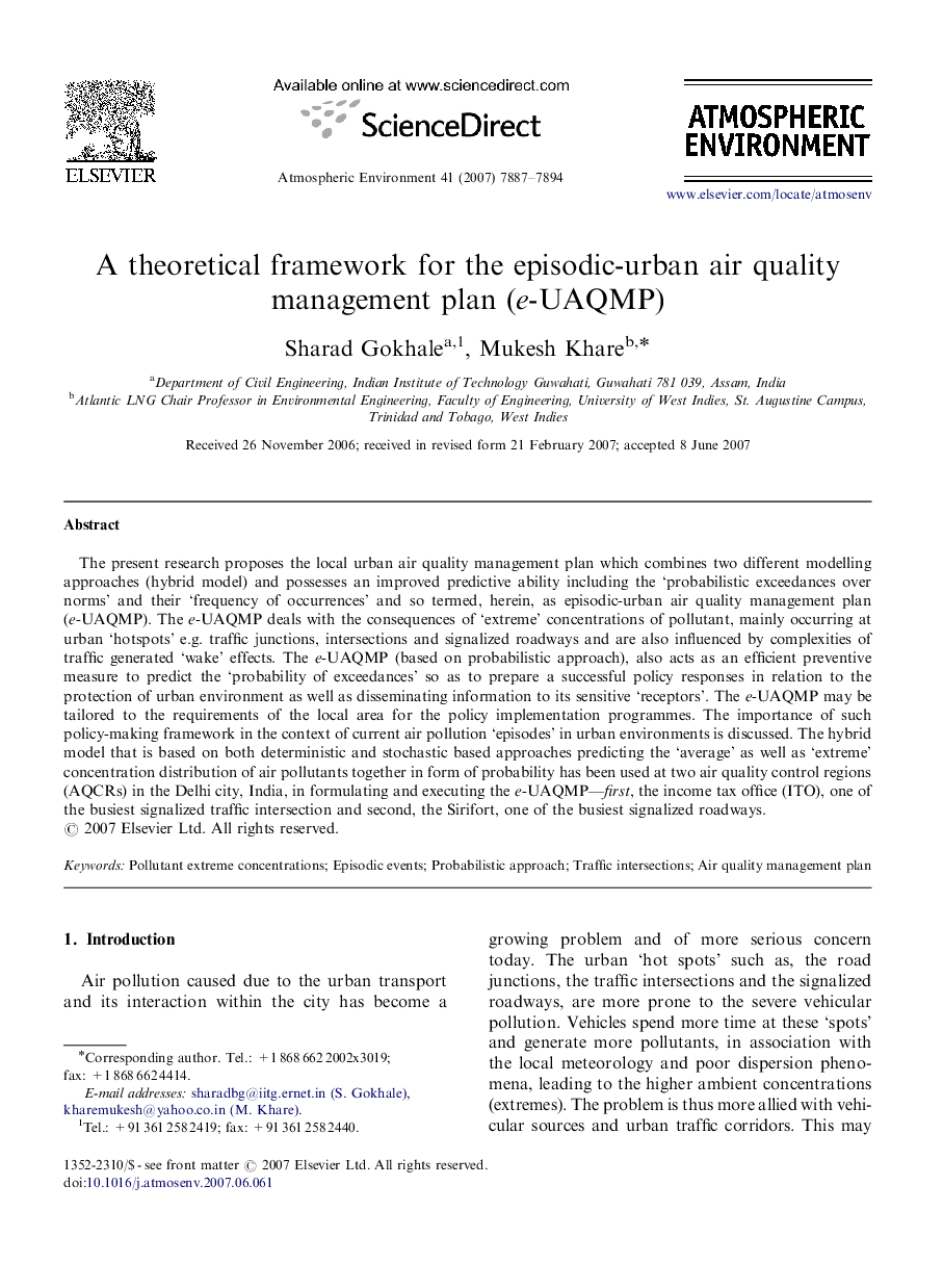 A theoretical framework for the episodic-urban air quality management plan (e-UAQMP)