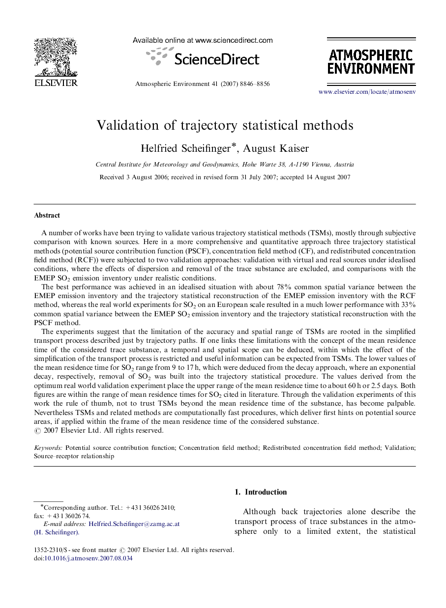 Validation of trajectory statistical methods