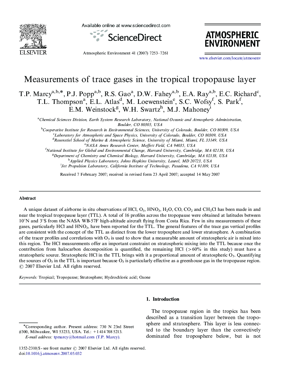 Measurements of trace gases in the tropical tropopause layer