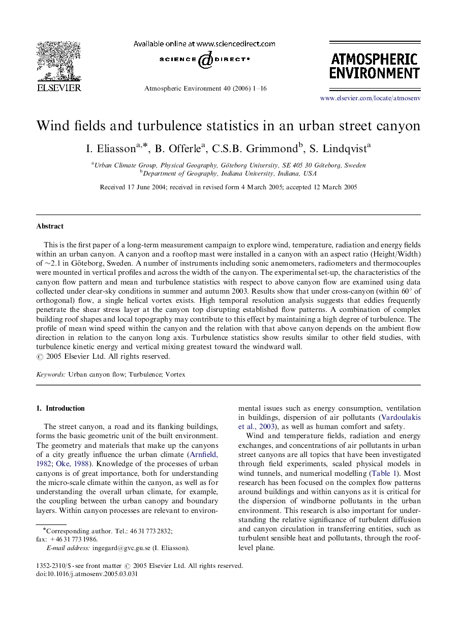 Wind fields and turbulence statistics in an urban street canyon