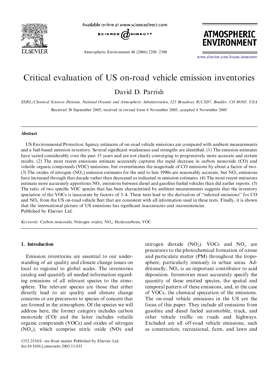 Critical evaluation of US on-road vehicle emission inventories